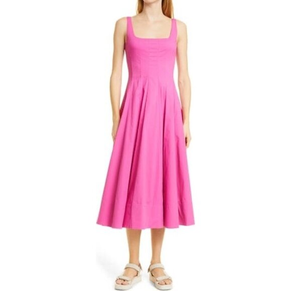 New STAUD Wells Dress Plumeria Pink Sz 0 Retails $395 - Picture 1 of 7